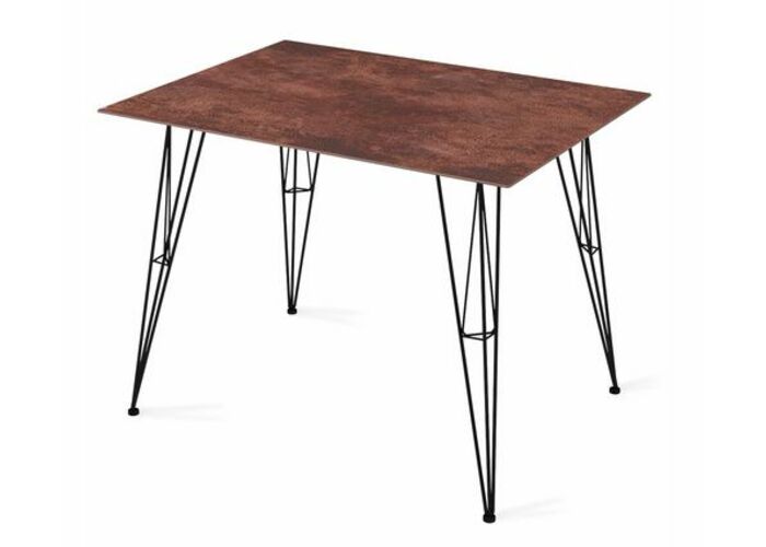 Стол Sheffilton SHT-TU10/TU21-6 100/75  керамика  чёрный муар/коричневая сепия