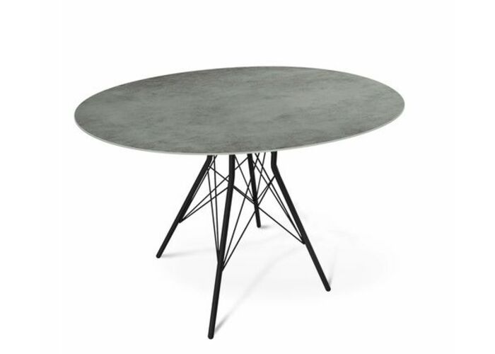 Стол Sheffilton SHT-TU2-1/TT21-6 100/75 керамика  чёрный муар/гранитно-серый