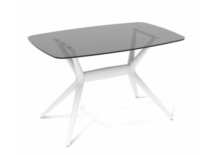 Стол Sheffilton SHT-TU30-2/TT26 118/77 стекло артикул SHT-Т167 белый/дымчатый
