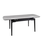 Стол обеденный SIGNAL SENTO белый лак/черный 120-180/80