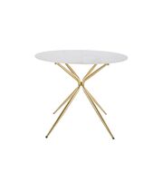 Стол обеденный SIGNAL AZALIA Ceramic белый/золотой 90