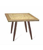 Стол Sheffilton SHT-TU15/TT 70/70 ДУБ/OSB артикул SHT-T199 медный металлик/прозрачный лак