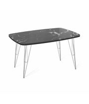 Стол Sheffilton SHT-TU10/TT32 118/77 стекло/ЛДСП хром лак /черный мрамор