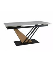 Стол обеденный SIGNAL GENESIS белый/дуб, 160-220/90