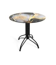 Стол Sheffilton SHT-TU25/TT32 80 СТЕКЛО/МДФ черный муар/черный алмаз