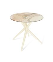 Стол Sheffilton SHT-TU30/TT32 80 СТЕКЛО/МДФ бежевый/дымчатый топаз