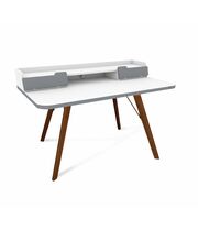 Стол рабочий Sheffilton SHT-TU9-2/TT31 120/65 ЛДСП темный орех/белый шагрень/серый