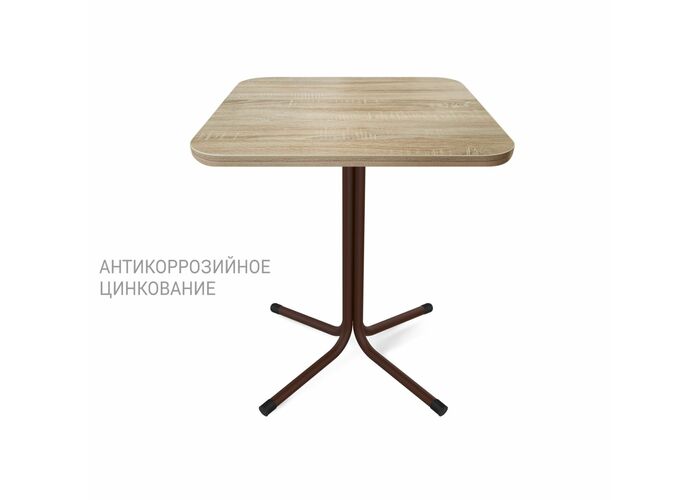 Стол Sheffilton SHT-TU7-1/60/60 ЛДСП корич.муар(цинк)/черный/дуб сонома