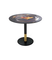 Стол Sheffilton SHT-TU43/TT32 80 стекло/МДФ черный муар/золото/лунная ночь