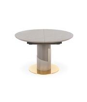 Стол обеденный HALMAR MUSCAT серый мрамор/светло-серый/золотой, 120-160/120/76