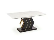 Стол обеденный HALMAR VINCENZO белый мрамор/ч..