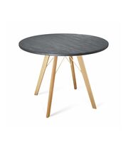 Стол Sheffilton SHT-TU9/TT 90 МДФ артикул SHT-T147 прозрачный лак/каменный уголь