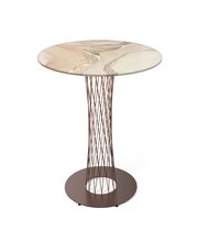 Стол барный Sheffilton SHT-TU3/H110/TT32 80 СТЕКЛО/МДФ медный металлик/дымчатый топаз