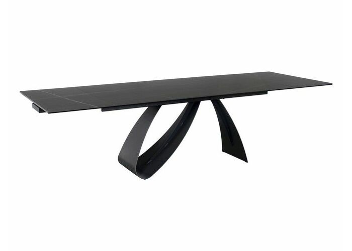 Стол обеденный SIGNAL DIUNA Ceramic Sahara Noir черный мрамор/черный мат, 160-240/90/76