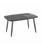 Стол Sheffilton SHT-TU14/TT32 118/77 стекло/ЛДСП черный муар /черный мрамор