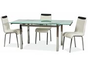 Стол обеденный SIGNAL GD017 белый/хром..