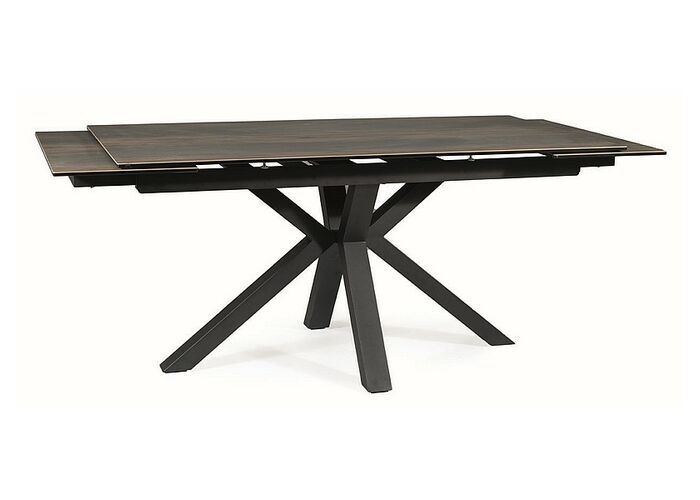 Стол обеденный SIGNAL COLUMBUS Ceramic эффект дерева/черный 160-240/90