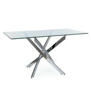 Стол обеденный SIGNAL AGIS II прозрачный/хром 140/80