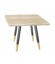 Стол Sheffilton SHT-TU14/80/80 МДФ артикул SHT-T145 черный муар/золото/дуб сонома светлый