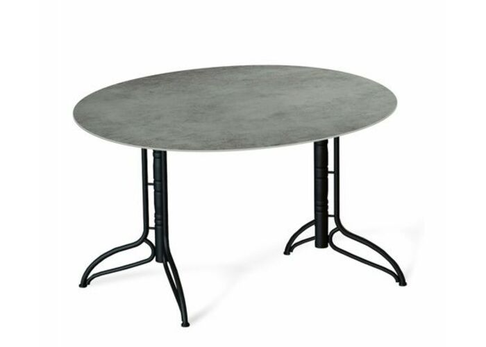 Стол Sheffilton SHT-TU28/TT21-6 100/75 керамика чёрный муар/гранитно-серый