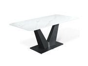 Стол Sheffilton SHT-T78 белый мрамор/черный..