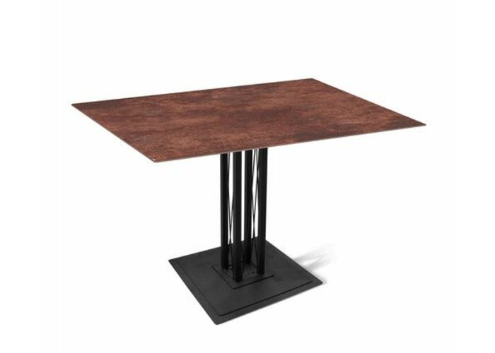 Стол Sheffilton SHT-TU6-BS2/TT21-6 100/75 керамика  чёрный/коричневая сепия