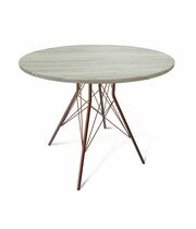 Стол Sheffilton SHT-TU2-1/ТТ 90 МДФ артикул SHT-T210 медный металлик/дуб верона белый