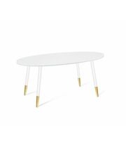 Стол Sheffilton SHT-TU14/120/80 МДФ овальная артикул SHT-T163 белый муар/золото/белый шагрень