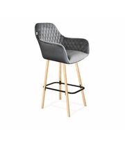 Стул полубарный Sheffilton SHT-ST38/S94-1 артикул СТ-523 угольно-серый/прозрачный лак/черный муар