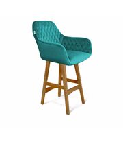 Стул полубарный Sheffilton SHT-ST38/S65-1 альпийский бирюзовый/светлый орех