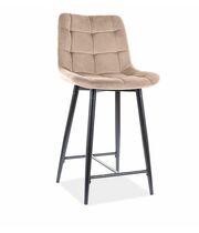 Стул барный SIGNAL CHIC H-2 Velvet Bluvel 28 бежевый/черный мат