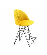 Стул полубарный SHT-ST35-1/S66-1 артикул СТ-357 имперский желтый/черный муар