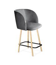 Стул полубарный Sheffilton SHT-ST33/S94-1 угольно-серый/прозрачный лак/черный муар