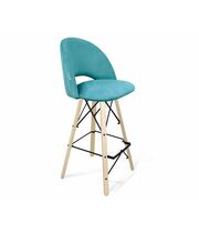 Стул барный Sheffilton SHT-ST34-1/S80  голубая пастель/прозрачный лак/чёрный