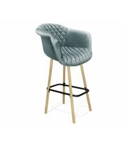 Стул барный Sheffilton SHT-ST31-C2/S94 аквамарин/прозрачный лак/черный