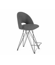 Стул полубарный Sheffilton SHT-ST34/S66-1 артикул СТ-439 платиново-серый/черный муар