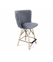 Стул полубарный Sheffilton SHT-ST36-3/S80-1 нейтральный серый/прозрачный лак/чёрный