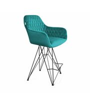 Стул полубарный Sheffilton SHT-ST38/S66-1 альпийский бирюзовый/черный муар