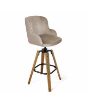 Стул барный Sheffilton SHT-ST39/S93 латте/браш.коричневый/черный муар