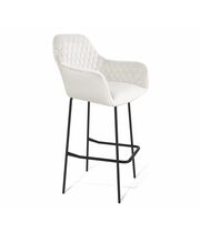 Стул барный Sheffilton SHT-ST38/S29 артикул СТ-447 зефирный/черный муар