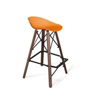 Стул барный Sheffilton SHT-ST19/S80 оранжевый/темный орех/черный