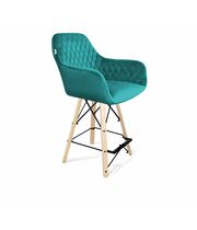 Стул полубарный Sheffilton SHT-ST38/S80-1 альпийский бирюзовый/прозр. лак/черный