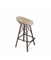 Стул барный Sheffilton SHT-ST19-SF2/S80 ванильный крем/темный орех/черный