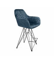 Стул полубарный Sheffilton SHT-ST38/S66-1 артикул СТ-408 синий пепел/черный муар