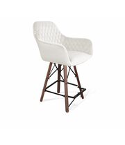 Стул полубарный Sheffilton SHT-ST38/S80-1 зефирный/темный орех/черный