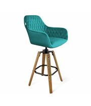 Стул барный Sheffilton SHT-ST38/S93 альпийский бирюз./браш.корич./черн. муар