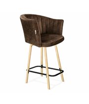 Стул полубарный Sheffilton SHT-ST42-1/S94-1 кофейный трюфель/прозрачный лак/черный муар