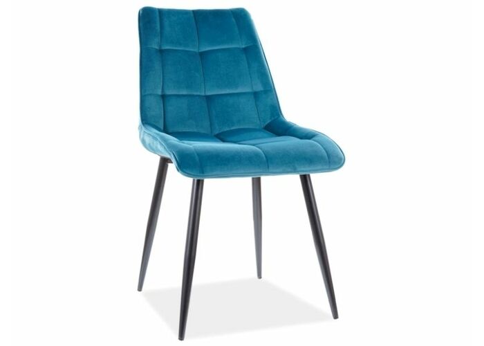 Стул SIGNAL CHIC Velvet Bluvel 85 бирюзовый/черный