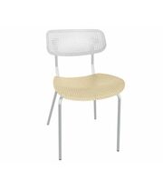 Стул Sheffilton SHT-S85М артикул СТ-208 белый/бежевый/хром лак