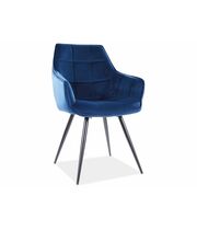 Стул SIGNAL LILIA Velvet Bluvel 86 темно-синий/черный
